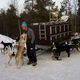 Stefan Falter with his dogs the day before the race starts.